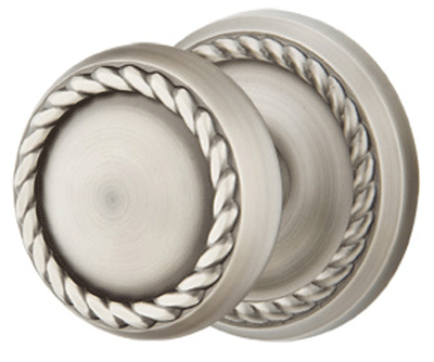 ##Antique Hardware## Solid Brass Rope Door Knob Set With Rope Rosette (Several Finish Options)