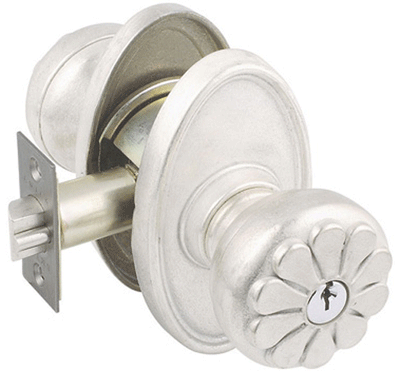 Solid Brass Petal Key In Door Knob with #13 Rosette