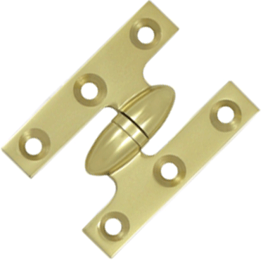 2 Inch x 1 1/2 Inch Solid Brass Olive Knuckle Hinge