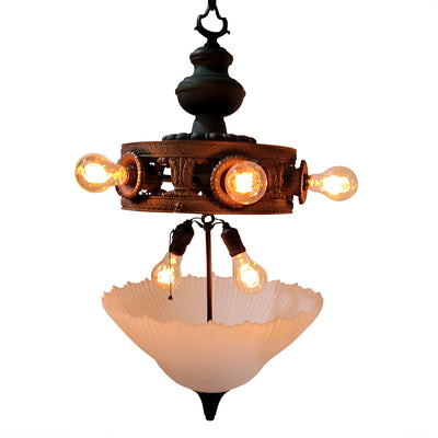 44 Inch Extra Large Bronze Multi-Light Chandelier with Glass Dome