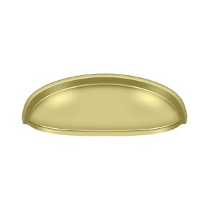 4 1/2 Inch Solid Brass Elongated Shell Cabinet & Furniture Cup Pull (Several Finishes Available)
