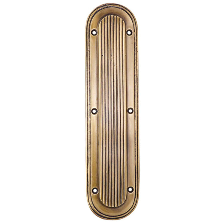 10 1/2 Inch Classic Art Deco Solid Brass Push Plate (Several Finishes Available)