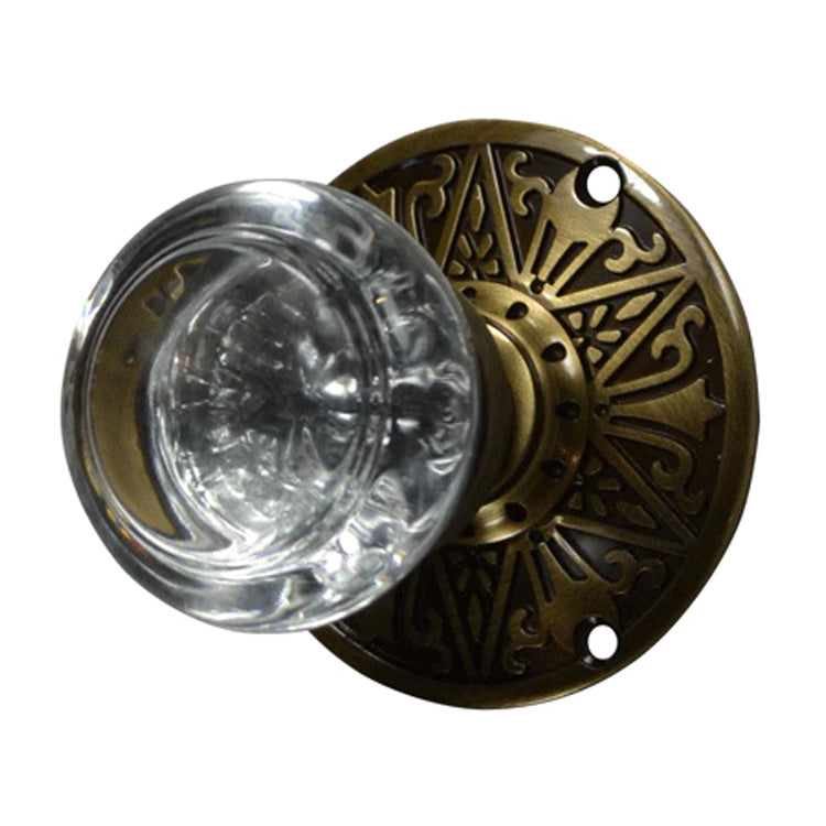 Lancaster Door Set With Round Crystal Knob (Several Finishes Available)