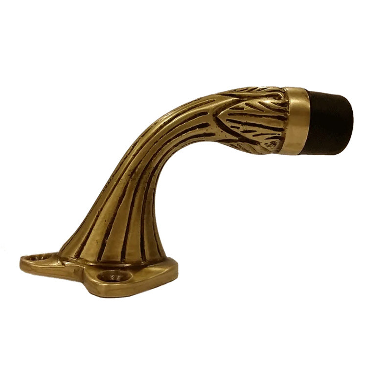 3 Inch Solid Brass Ornate Floor Mounted Bumper Door Stop (Several Finishes Available)