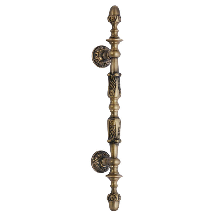 11 3/4 Inch (6 Inch C-C) Solid Brass French Empire Door Pull