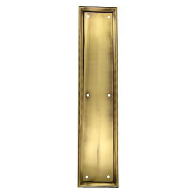15 Inch Solid Brass Framed Push Plate