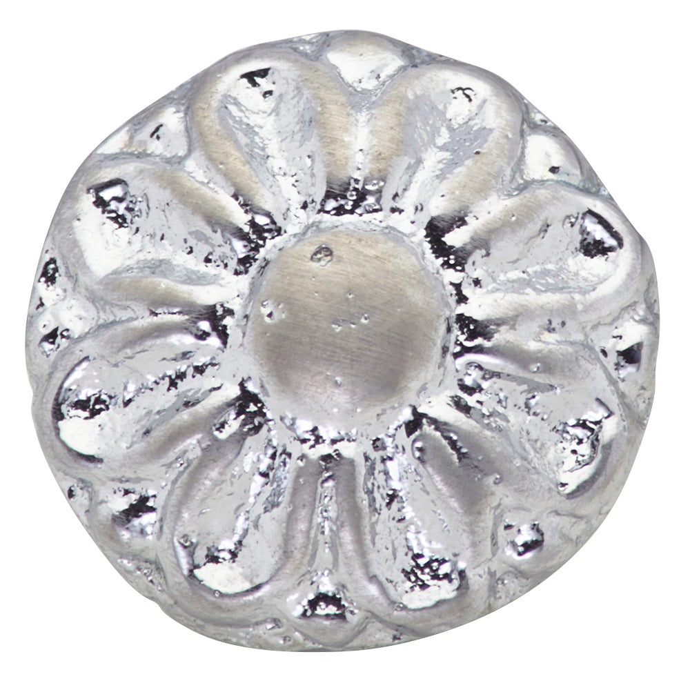 Flower Finial Cap or Cabinet & Furniture Knob in Brushed Nickel