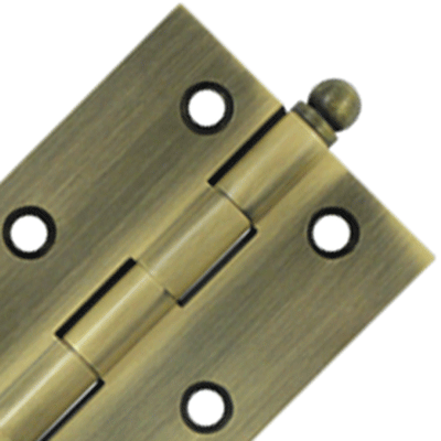 3 Inch x 2 Inch Solid Brass Cabinet Hinges