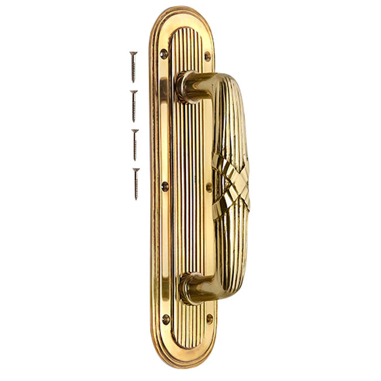 10 1/2 Inch Art Deco Style Door Pull and Plate