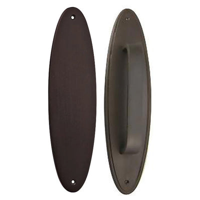 11 Inch Solid Brass Oval Push and Pull Plate Set Polished Brass Finish