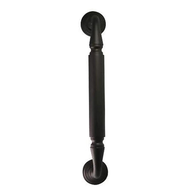 9 Inch Solid Brass Door Pull With Rosettes (Oil Rubbed Bronze Finish)