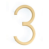 7 Inch Tall Modern House Number 3 (Several Finishes)