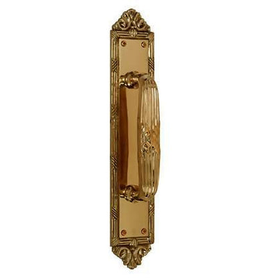 13 3/4 Inch Solid Brass Ribbon & Reed Door Pull (Several Finishes Available)
