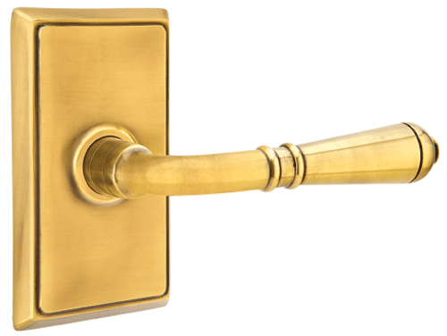 ##Antique Hardware## Emtek Solid Brass Turino Lever With Rectangular Rosette (Many Finishes Available)