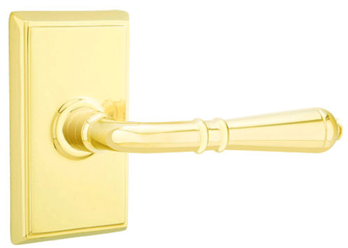 Emtek Solid Brass Turino Lever With Rectangular Rosette