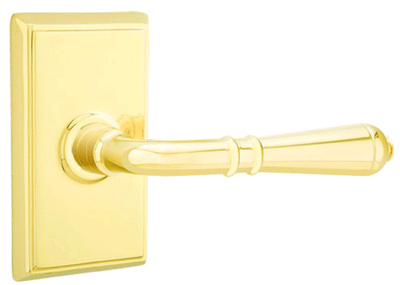 ##Antique Hardware## Emtek Solid Brass Turino Lever With Rectangular Rosette (Many Finishes Available)