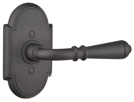 Emtek Wrought Steel Normandy Lever With Arched Rosette