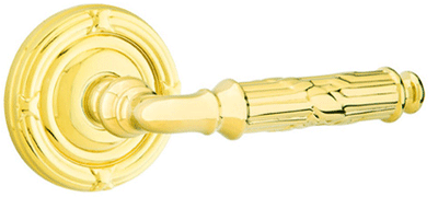 Solid Brass Ribbon & Reed Lever With Ribbon & Reed Rosette