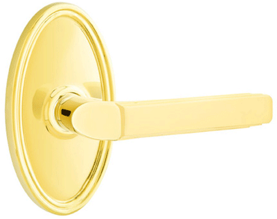 Solid Brass Milano Lever With Oval Rosette