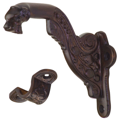 4 Inch Solid Brass Lost Cast Wax Lion Head Stair Rail Bracket (Several Finishes Available)