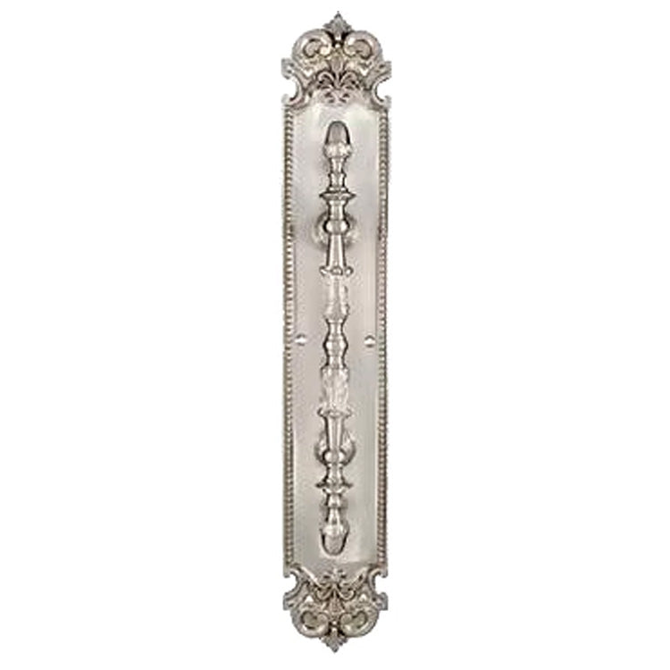 18 Inch Solid Brass Traditional Fleur-De-Lis Door Pull & Plate (Several Finishes Available)