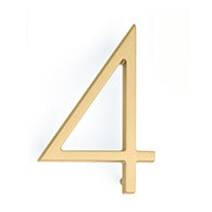 7 Inch Tall Modern House Number 4 (Several Finishes)
