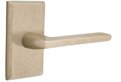 Emtek Solid Brass Sandcast Lariat Lever With Modern Rectangular Rosette