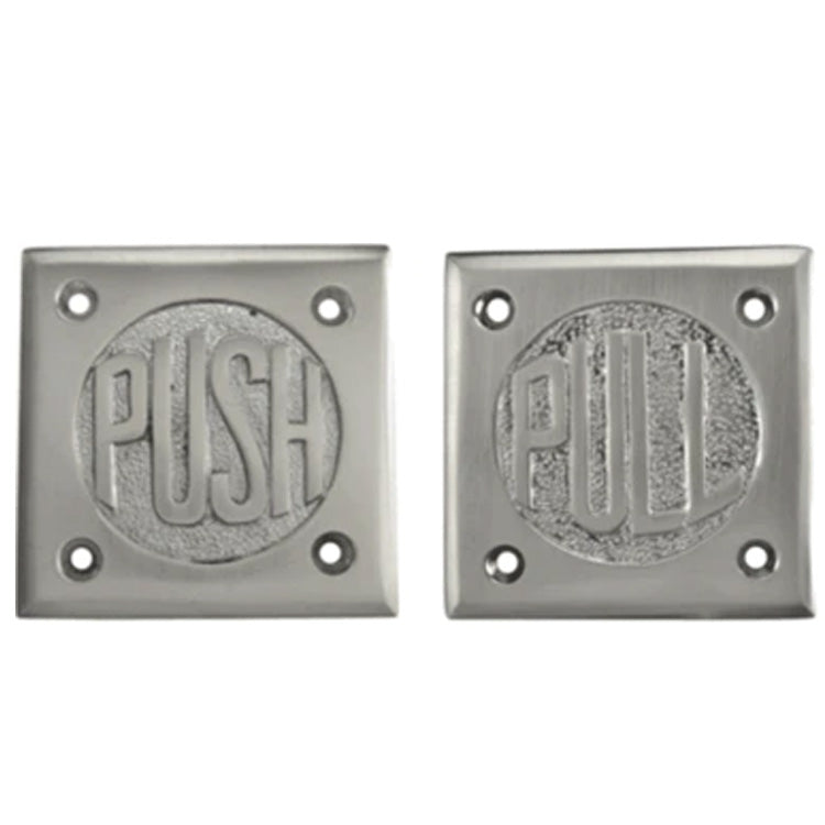 Solid Brass 2 3/4 Inch Brass Classic American "Pull" & "Push" Signs (Several Finishes Available)