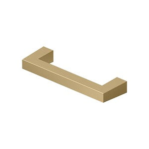 3 15/16 Inch Overall (3 1/2 Inch c-c) Solid Brass Square Bar Cabinet & Furniture Pull