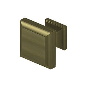 1 3/16 Inch Solid Brass Decorative Square Cabinet & Furniture Knob (Several Finishes Available)