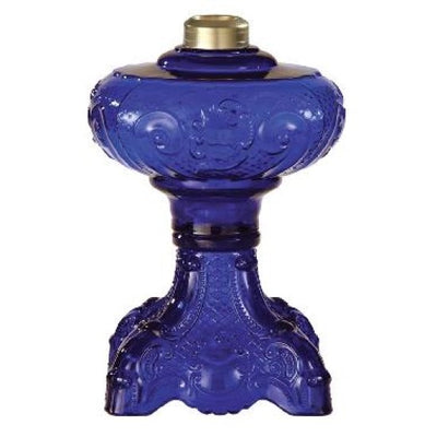 Victorian Shade Glass Hurricane Lamp (Cobalt Blue)
