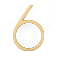 7 Inch Tall Modern House Number 6 (Several Finishes)