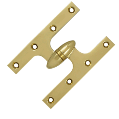 6 Inch x 4 Inch Solid Brass Olive Knuckle Hinge