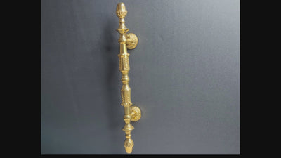 11 3/4 Inch (6 Inch C-C) Solid Brass French Empire Door Pull