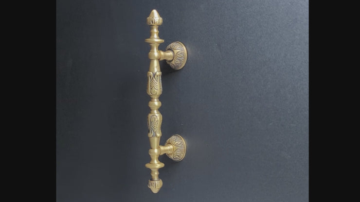 8 Inch (4 1/2 Inch C-C) Solid Brass French Empire Door Pull