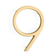 7 Inch Tall Modern House Number 9 (Several Finishes)