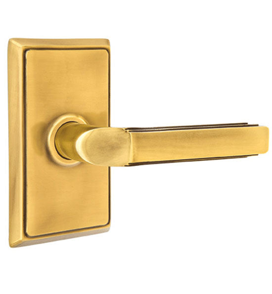 Solid Brass Milano Lever With Rectangular Rosette