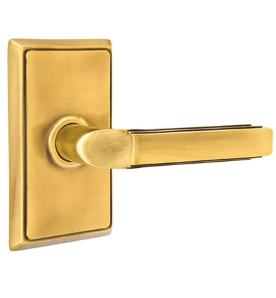 Solid Brass Milano Lever With Rectangular Rosette