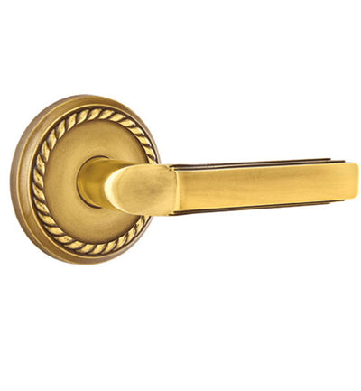 Solid Brass Milano Lever With Rope Rosette
