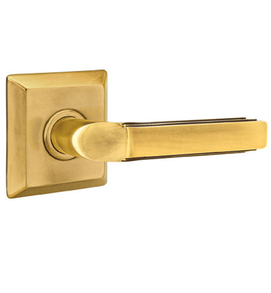 Solid Brass Milano Lever With Quincy Rosette