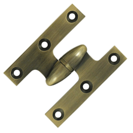 2 1/2 Inch x 2 Inch Solid Brass Olive Knuckle Hinge
