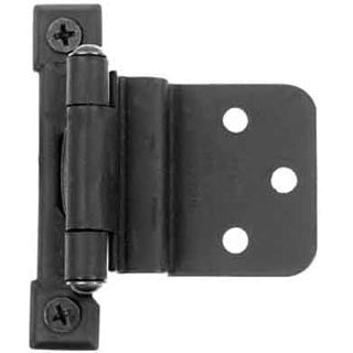 Self Closing Pair of Black Matte Cast Iron Butt Hinges-3/8 Inch Inset