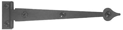 6 1/2 Inch Cast Iron Pair of Black Matte Iron Strap Hinges (Offset)