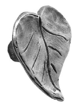1 5/8 Inch Solid Pewter Knob: Dogwood Leaf