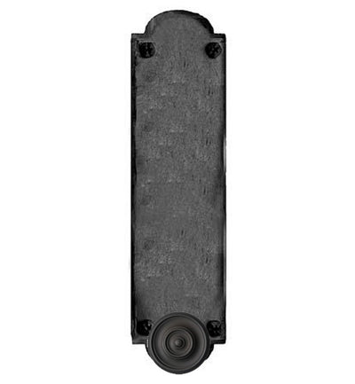 Oversized 15 3/4 Inch Iron Art Push Plate in a Matte Black Finish