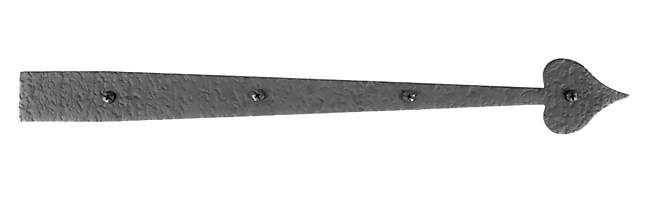 ##Antique Hardware## 22 1/4 Inch Rough Iron Art Heart Dummy Strap