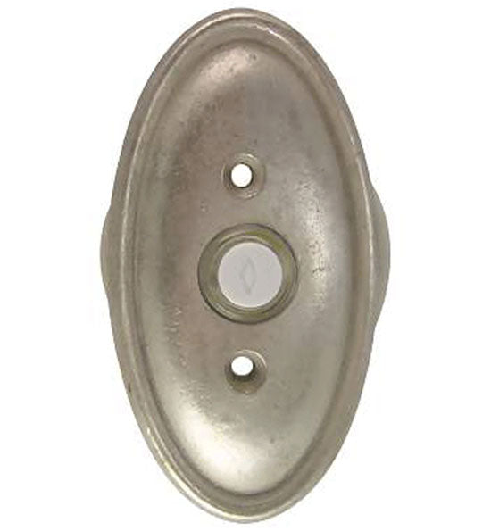 4 1/2 Inch Solid Brass Doorbell Button with Oval Rosette