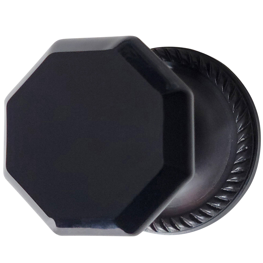 ##Antique Hardware## Georgian Roped Rosette with Black Octagon Crystal Door Knobs (Several Finishes Available)