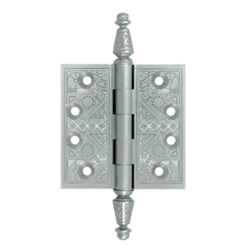 3 1/2 X 3 1/2 Inch Solid Brass Ornate Finial Style Hinge