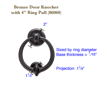 Emtek 86060 4" Height Bronze Door Knocker and Ring Pull